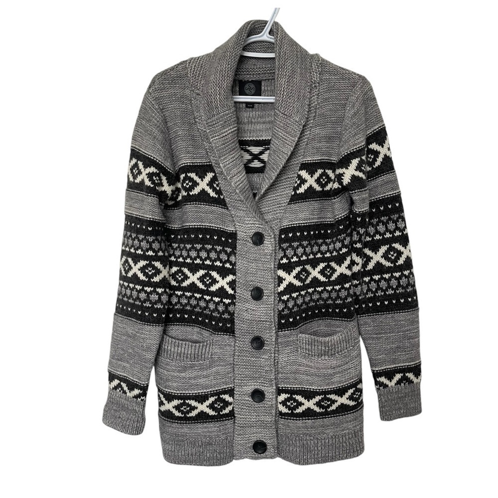 Sansara Gray Nordic Wool Blend Knit Cardigan US M